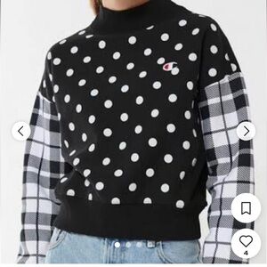 Champion Reverse Weave Polka Dot Crop Length Sweatshirt